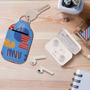 "Auriculares Inalámbricos con Funda Llavero Sublimable Personalizada"