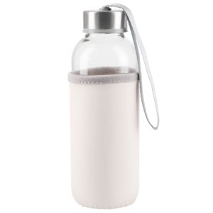 "Bidón de cristal 420ml con funda Soft Shell sublimable – Personalizable y térmico"