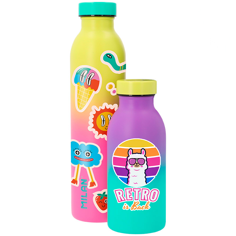 "Botella de agua de acero inoxidable Serie Sunset Milan – Térmica y reutilizable"