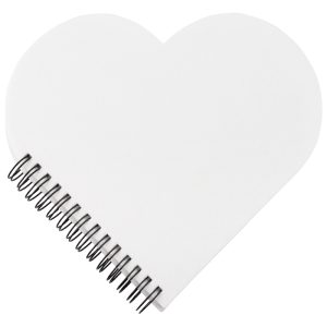 "Bloc de notas con anillas en forma de corazón y tapas sublimables para personalización romántica"