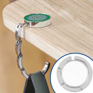 "Cuelgabolsos metálicos plegables sublimables – Personalización elegante y práctica"