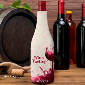 "Funda térmica sublimable para botella Borgoña – Personalizable y aislante"