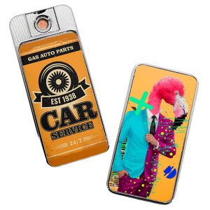 "Mechero sublimable recargable USB con lámina personalizable – Innovador y elegante"