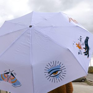 "Paraguas Plegable con Mango Mosquetón Sublimable – Personalización Única"