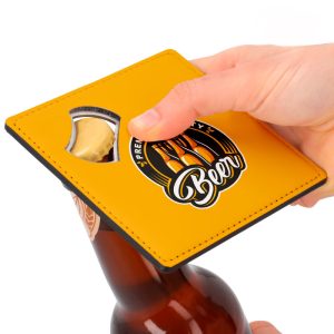 "Posavasos piel sublimable con abrebotellas – Personalización práctica y elegante"