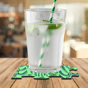 "Posavasos puzzle de madera sublimable de 4 piezas – Personalización creativa y divertida"