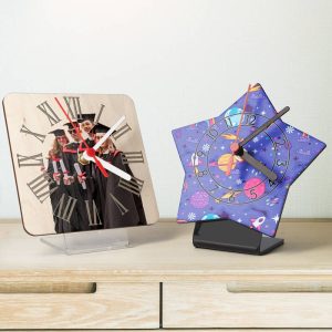 "Relojes de sobremesa de madera sublimable – Personalización única y elegante"