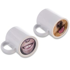 "Tazas sublimables con base preimpresa de animal, listas para personalización creativa"