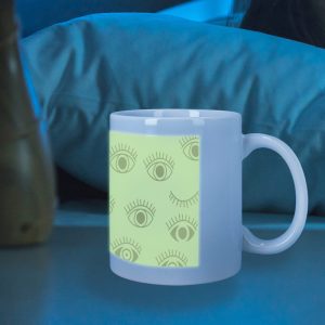 "Taza para sublimación fotoluminiscente – Brilla en la oscuridad y personalizable con fotos y frases"