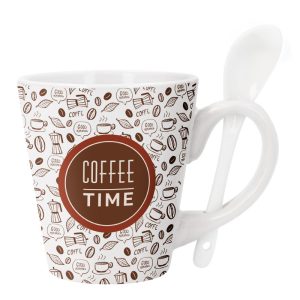 "Taza cónica para sublimación con cuchara – Personalizable con fotos y diseños"