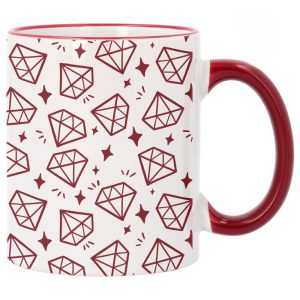 "Taza para sublimación con borde y asa de color – Personalización colorida y elegante"