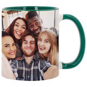 "Tazas para sublimación con interior y asa de color – Personalizables con fotos y frases"