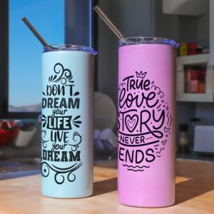 "Vasos termo sublimables – Cambian de color con la luz UV, personalizables y térmicos"